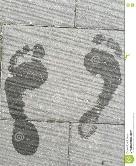 Footprints Stock Photo Image Of Grey Stone Water Footprints 78456766