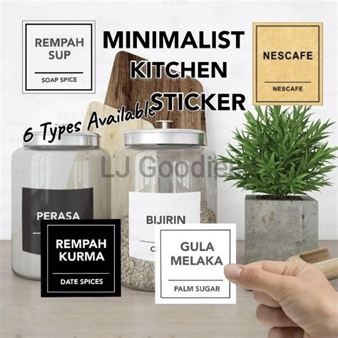 Minimalist Kitchen Sticker Sticker Dapur Waterproof Pantry Spice