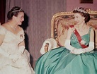 Queen Elizabeth II with Germaine Coty, the wife of French President ...