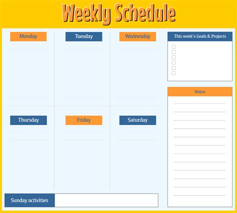 Best Images Of Cute Printable School Schedule Template Weekly Images And Photos Finder