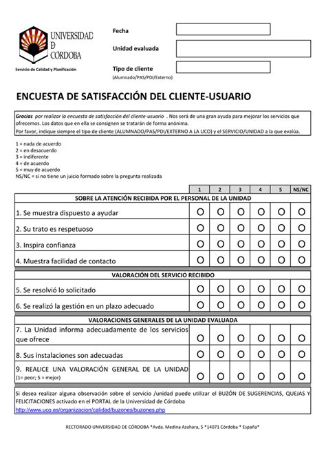 Encuesta De Satisfacci N Ejemplos Y Formatos Excel Word Sexiz Pix