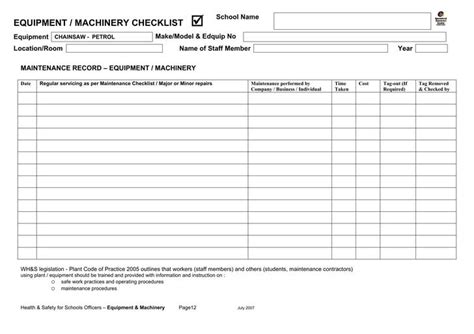 17 Maintenance Schedule Template Free Download