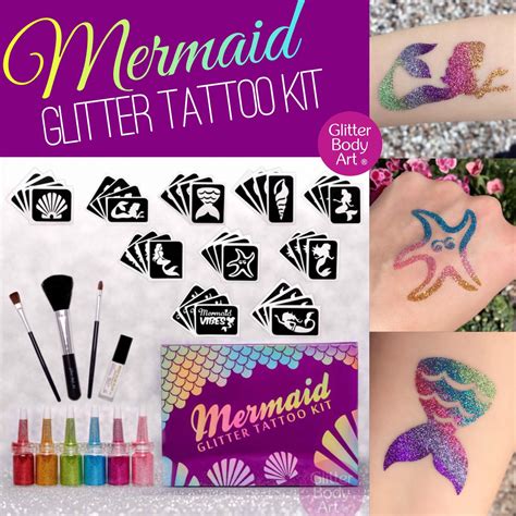 Our Beautiful Kit Is Mermaid And Under The Sea Themed Glitter Tattoo