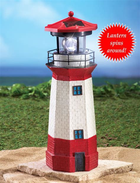 Solar Powered Nautical Lighthouse Outdoor Garden Statue Whats Solar