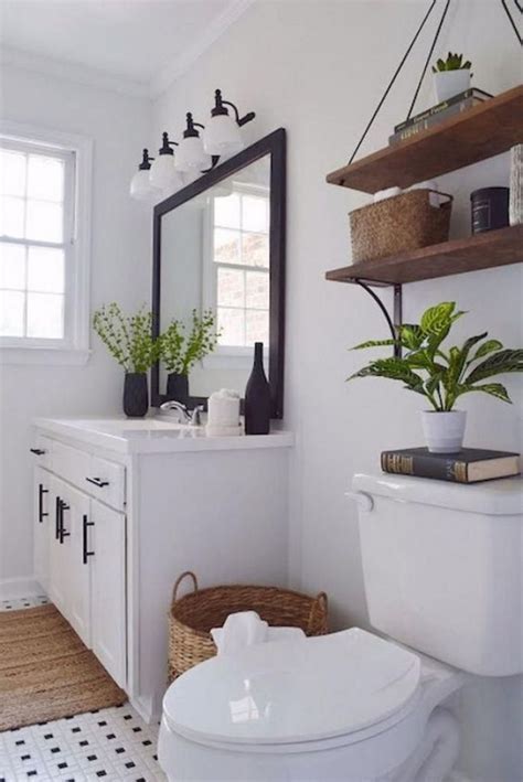 20 Cool Small Farmhouse Bathroom Remodel Design Ideas White Bathroom