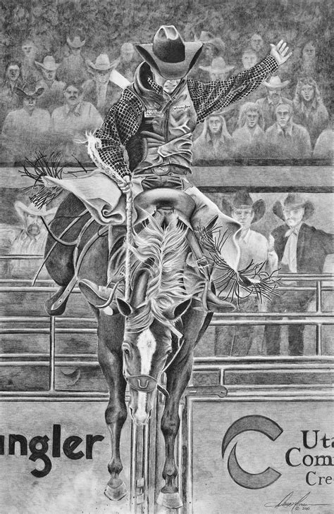 Looking For 8 Original Fine Art Graphite Pencil Drawing Of Rodeo