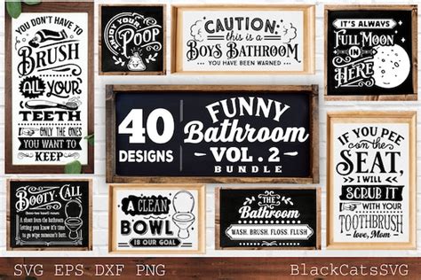 Funny Bathroom Bundle Svg Designs Vol Etsy