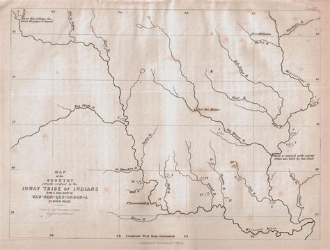 Map Of The Country Formerly Occupied By The Ioway Tribe Eastman