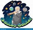 Portrait of Galileo Galilei in Cartoon Style Stock Vector ...