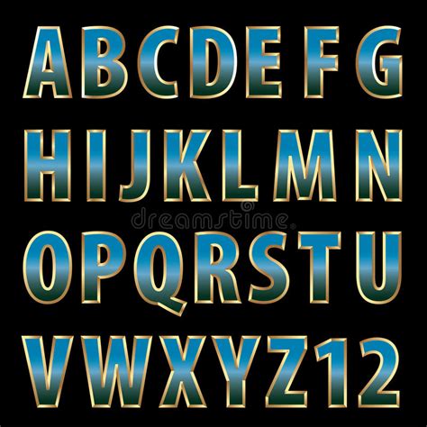 Blue Gold Font Letters Stock Vector Illustration Of Number 99213639
