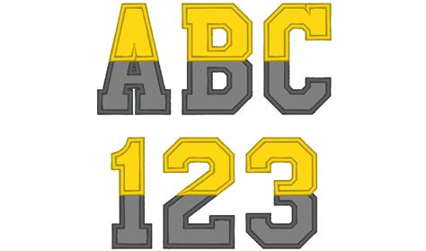 2 Colors Athletic Block Font Split Divided Collegiate Varsity Split