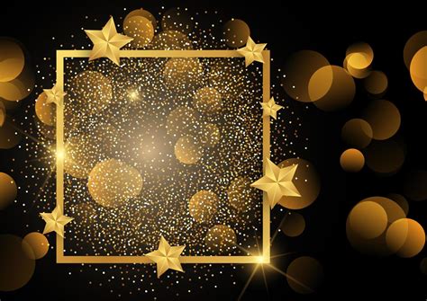 Gold Border On Glitter Background With Stars 694429 Vector Art At Vecteezy