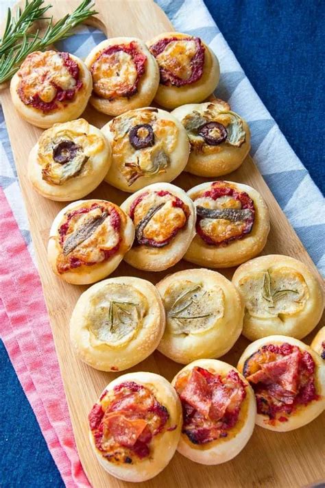 Pizzette Mini Pizza Bites With Assorted Toppings Italian Recipe Book