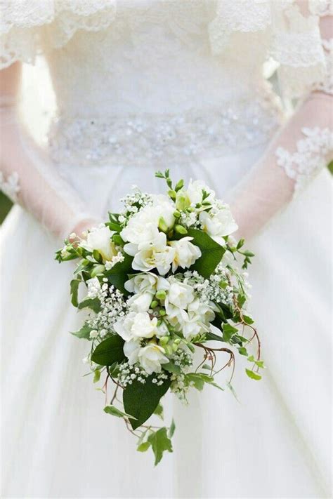 Petite Cascading Bouquet Of Pretty White Florals And Mixed