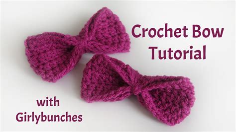 Crochet Bow Tutorial Girlybunches Youtube Crochet Bows Bow