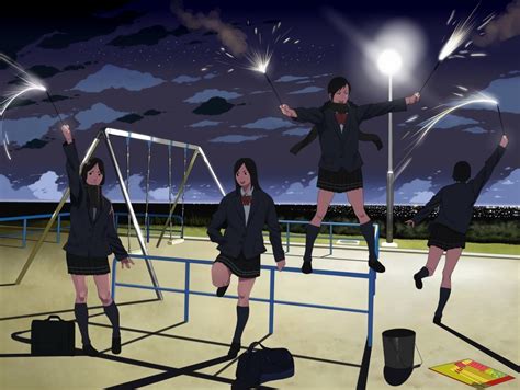 The Playground At Night Anime Photo 17448189 Fanpop