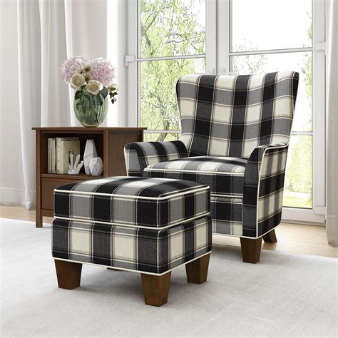 Darker plaids in navy and red tend to be more prevalent. Better Homes & Gardens Grayson Accent Chair & Ottoman Set ...