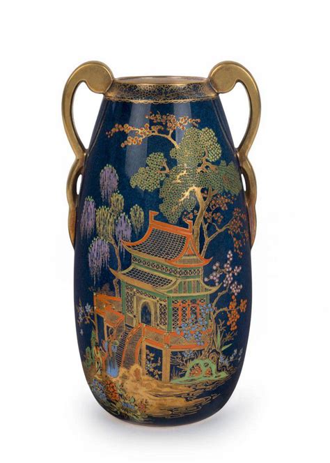 Carlton Ware Pagoda Vase 1930 Bleu Royale Carlton Ware Ceramics