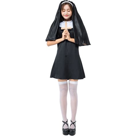 Super Cute Adult Woman Naughty Nun Religion Costume On