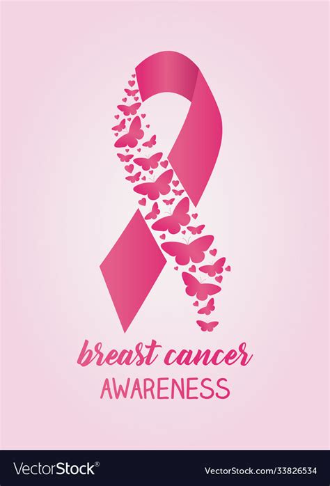 Breast Cancer Awareness Design With Pink Ribbon Vector Image