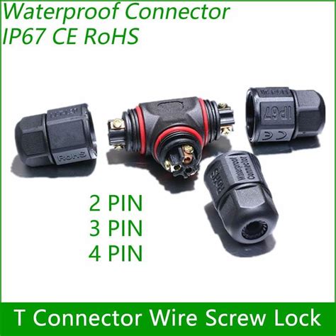 T Connector 234 Pin Ip67 Waterproof Outdoor Lighting Electrical Wire