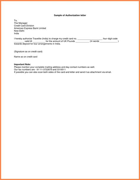 Best Authorization Letter Samples And Formats Authority Format Template