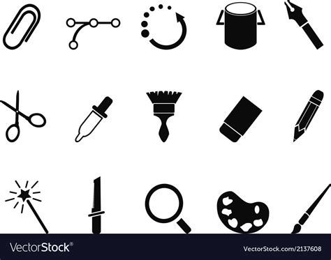Graphic Design Tools Icon Set Royalty Free Vector Image