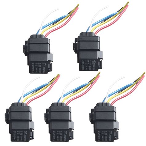 Relays 4pack Waterproof 12v Auto Relay 5 Pin 5 Wires With Harness