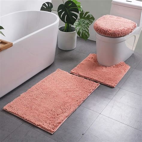 Bathroom Rug Sets 3 Piece Chenille Bath Mat19x31 With 19x19u