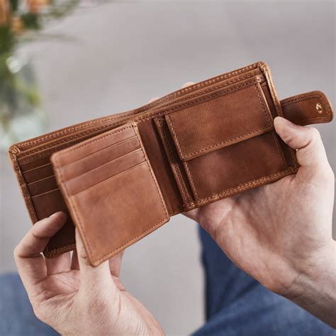 Leather Tri Fold Wallet With Metal Photo Insert By Vida Vida