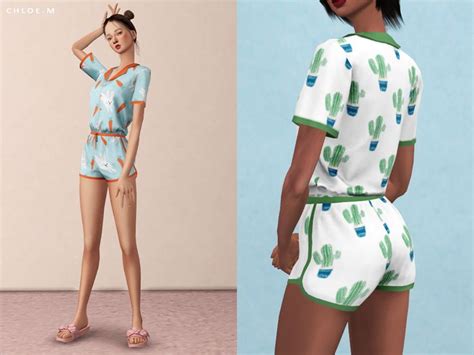 Chloem Cute Pajama Set Created For The Sims4 14 Colors Hope You Like