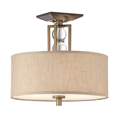 Ceiling light improves decor opinion and reduces stress by providing light. Semi-Flush Fitting Ceiling Light, Taupe Drum Shade and ...