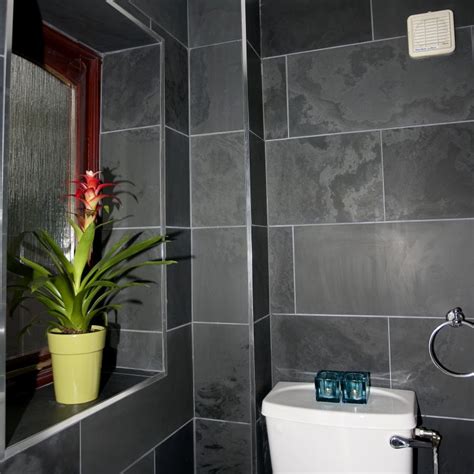 They're popular in wet rooms, the dark wet sheen bringing calm and beauty. Brazilian Black Honed Slate Bathroom Tiles 600x300x10 ...