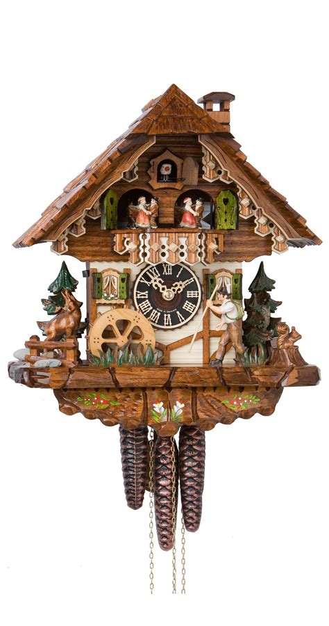 Cuckoo Clock Black Forest House With Moving Wanderer 1 Day Musical