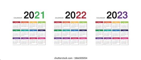 Year 2021 Year 2022 Year 2023 Stock Vector Royalty Free 1866505054