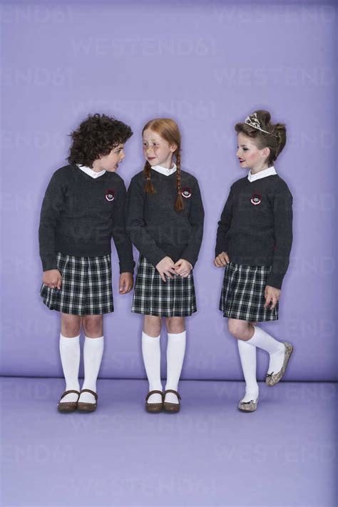 Three Girls Wearing School Uniforms Fsf00896 Sandra