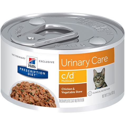 Clinically tested to lower the recurrence rate of most common urinary signs by 89%. Hill's Prescription Diet Feline c/d Urinary Care Canned ...