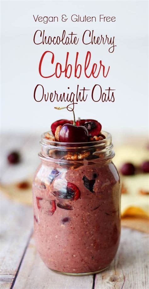 This Chocolate Cherry Cobbler Overnight Oats Recipe Is Totally Vegan