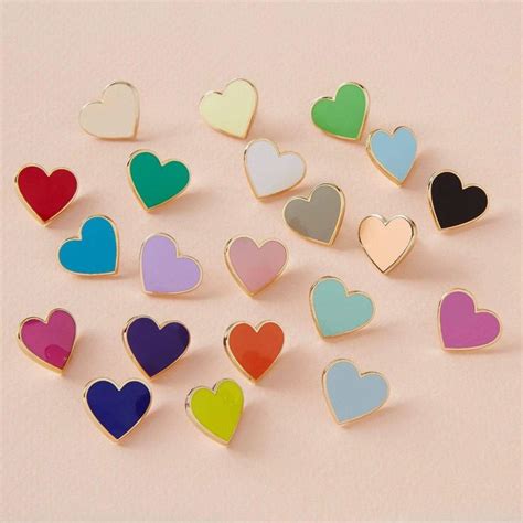 Basic Heart Enamel Pin Punkypins Heart Enamel Pin Enamel Pins