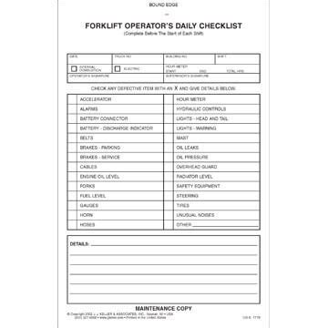 Forklift certification is the license workers receive once they successfully. Daily Forklift Inspection Form | amulette