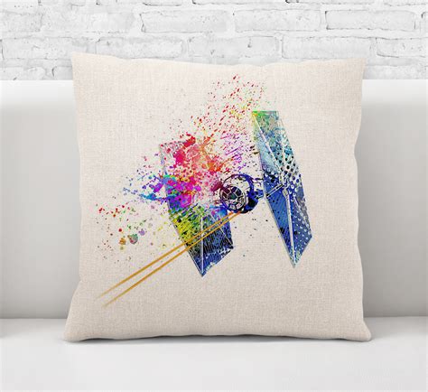 Throw Pillow Case Cushion Cover Tie Fighter Star Wars Watercolour