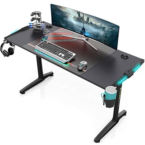 Buy Eureka Ergonomic Carbon Fibre Plastic Gaming Computer Desk 55 Home
