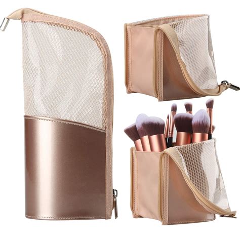 Portable Makeup Brush Bag Holds Assorted Sized Brush Easily It Stands
