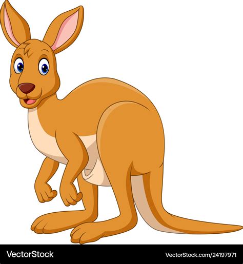 Cartoon Funny Kangaroo Isolated Royalty Free Vector Image