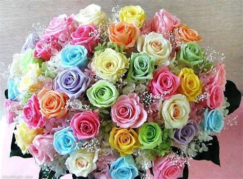Colorful Rose Bouquet Wedding Colorful Flowers Rainbow Roses Bouquet Bouquet De Roses Mariage