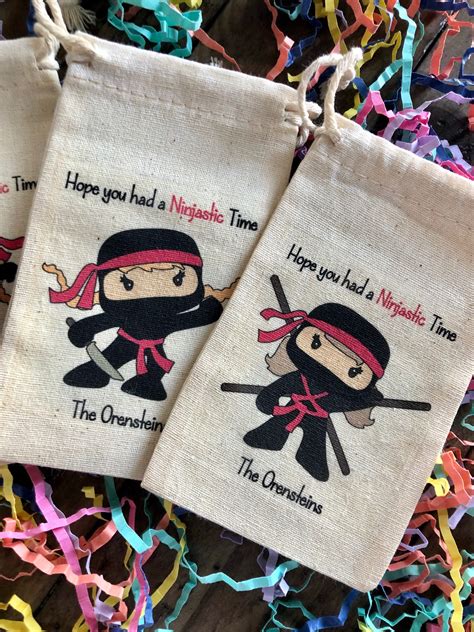 Set Of 10 Ninja Party Favor Bags Item 2072a Etsy
