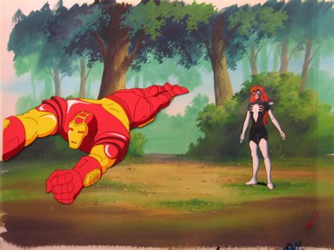 Iron Man And Spider Woman In Dwayne Dushs Aanimation Cels Heros