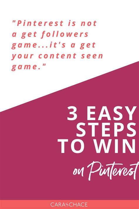 3 Easy Steps To Win On Pinterest — Cara Chace Online Marketing Strategies Online Entrepreneur