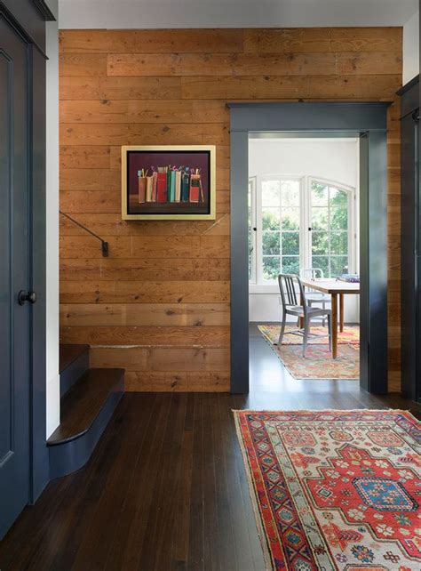 I Love The Mix Of Raw Shiplap And Gray Painted Trim Wood Paneling