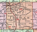 Ingham County, Michigan, 1911, Map, Rand McNally, Lansing, Okemos ...